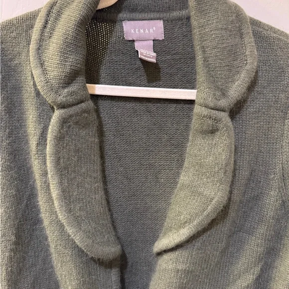 Kenar Olive Green Sweater with tie at waist - Picture 2 of 5